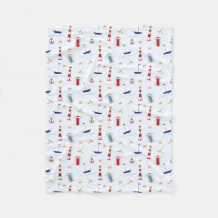 Nautical Theme Fleece Blanket, 30"x40"
