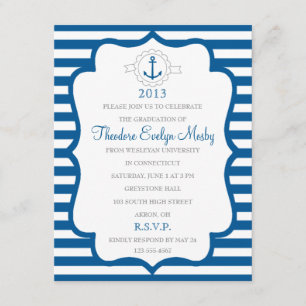 Nautical Theme Graduation Invitation