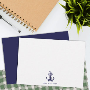 Nautical Theme Navy Blue Anchor Card