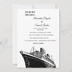 Nautical Theme Ship Board Wedding Invitation