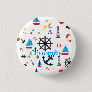 Nautical Theme Thunder_Cove  1 Inch Round Button