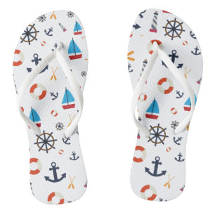 Nautical Theme Thunder_Cove  Flip Flops