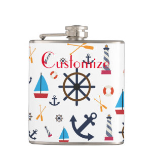 Nautical Theme Thunder_Cove Hip Flask