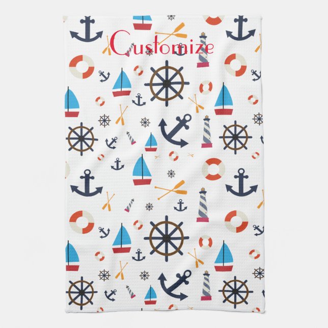 Nautical Theme Thunder_Cove  Kitchen Towel (Vertical)