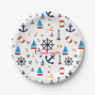 Nautical Theme Thunder_Cove Paper Plate