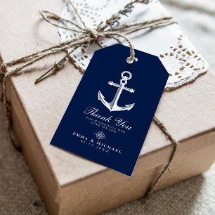 Nautical Theme Wedding Anchor Custom Navy Gift Tags