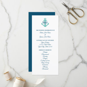 Nautical theme wedding ceremony program template