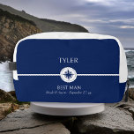 Nautical Theme Wedding Party Best Man Toiletry Bag<br><div class="desc">Wedding party toiletry bag with nautical theme to personalize for each of the members in your wedding party. The custom text includes your guest name, role or relation and, the name of the bride and groom and their wedding date. If you want to venture into the design tool, you are...</div>