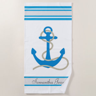 Nautical Themed Anchor Beach Towel