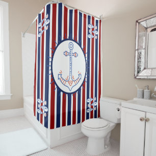 Nautical Themed Anchor Fish Sailing Blue Red White