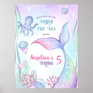 Nautical themed birthday  Poster. Poster