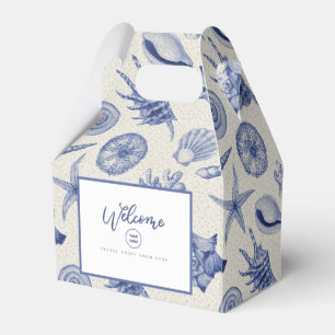 Nautical Themed Blue Seashell Favor Box