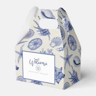 Nautical Themed Blue Seashell Favor Box