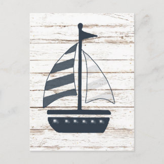 nautical themed boat 2 postcard