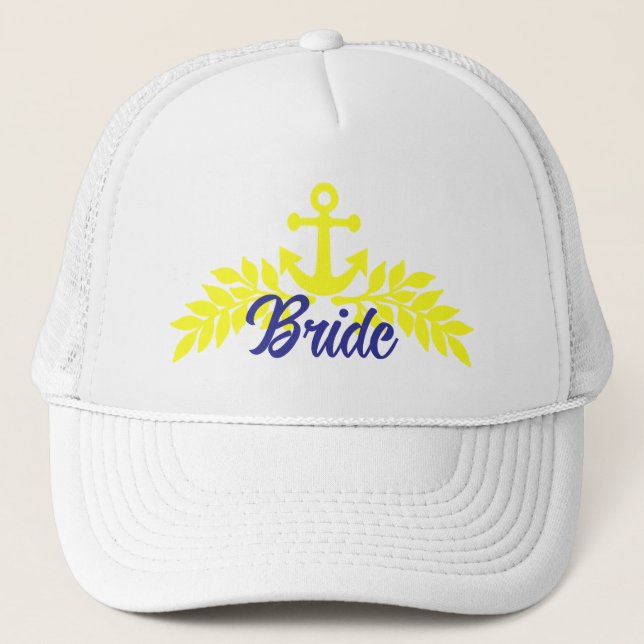 Nautical themed brides bachelorette party trucker hat (Front)
