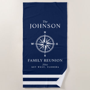 Nautical Themed Compass Beach Towel