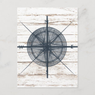 nautical themed compass postcard