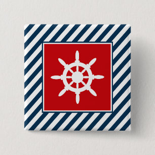 Nautical themed design 2 inch square button