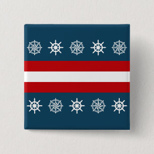 Nautical themed design 2 inch square button