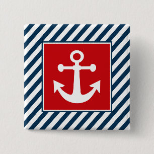 Nautical themed design 2 inch square button