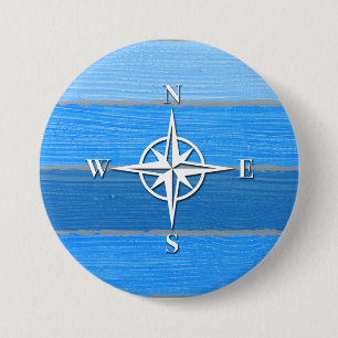 Nautical themed design 3 inch round button