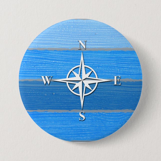 Nautical themed design 3 inch round button (Front)