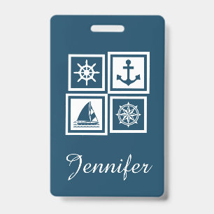 Nautical themed design badge