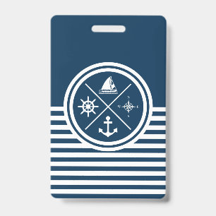 Nautical themed design badge