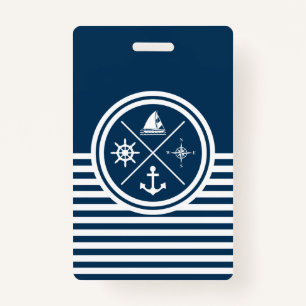 Nautical themed design badge