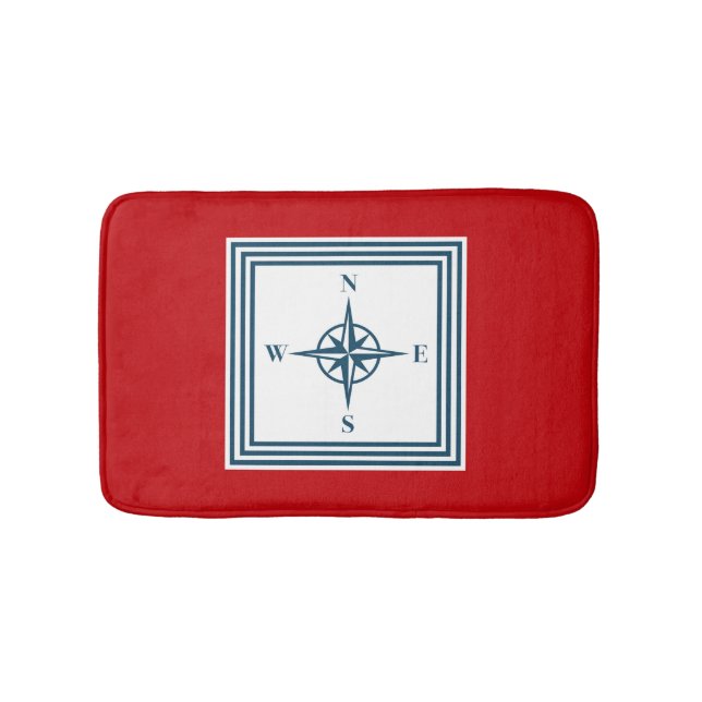 Nautical themed design bath mat (Front)