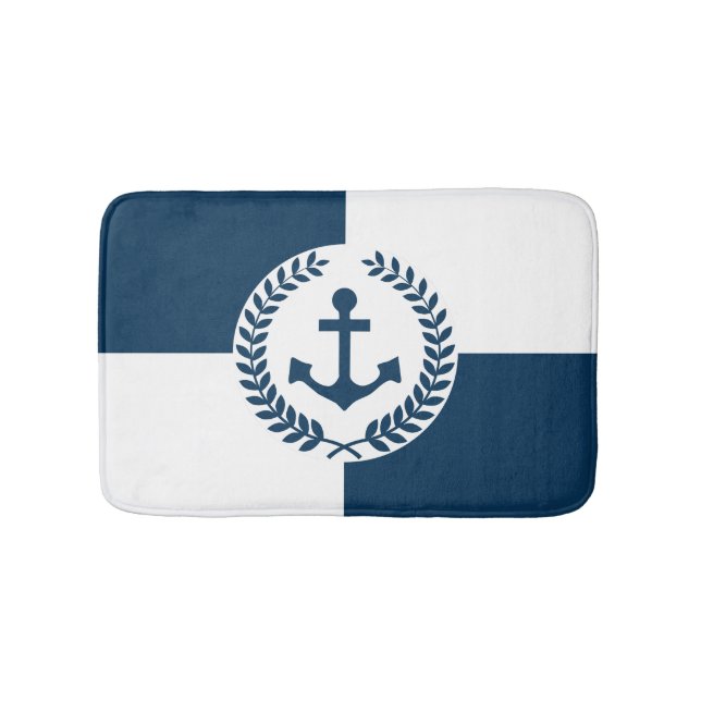 Nautical themed design bath mat (Front)