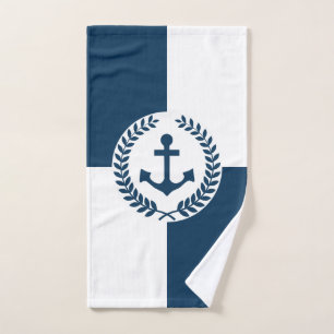 Nautical themed design bath towel set