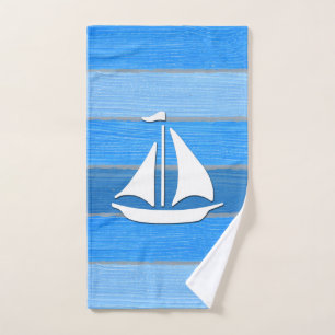 Nautical themed design bath towel set