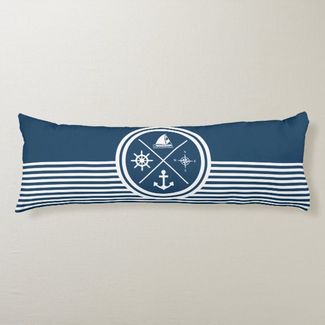 Nautical themed design body pillow (Front)