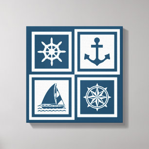 Nautical themed design canvas print