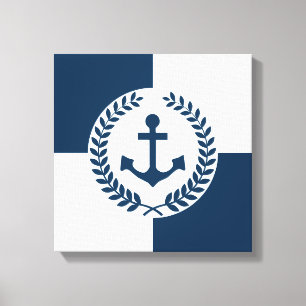 Nautical themed design canvas print