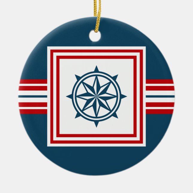 Nautical themed design christmas ornament (Front)