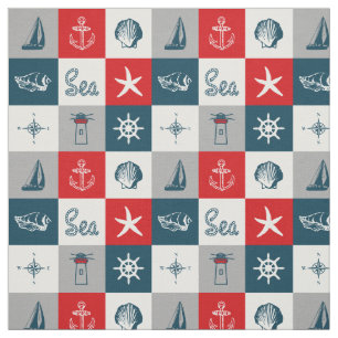 Nautical themed design fabric