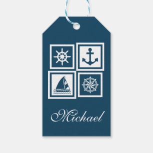 Nautical themed design gift tags