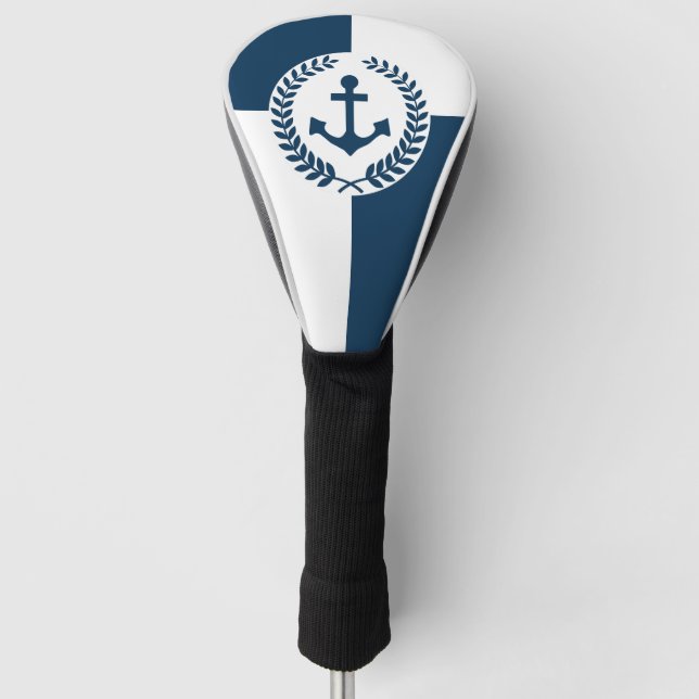 Nautical themed design golf head cover (Front)