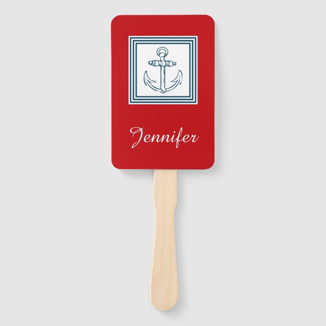 Nautical themed design hand fan (Front)