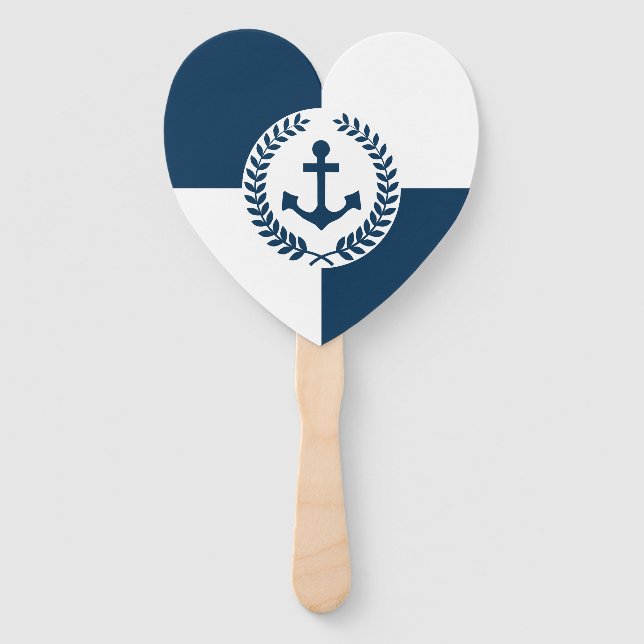 Nautical themed design hand fan (Front)