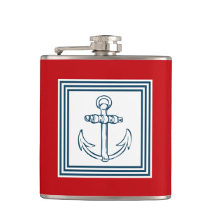 Nautical themed design hip flask