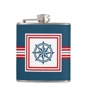 Nautical themed design hip flask