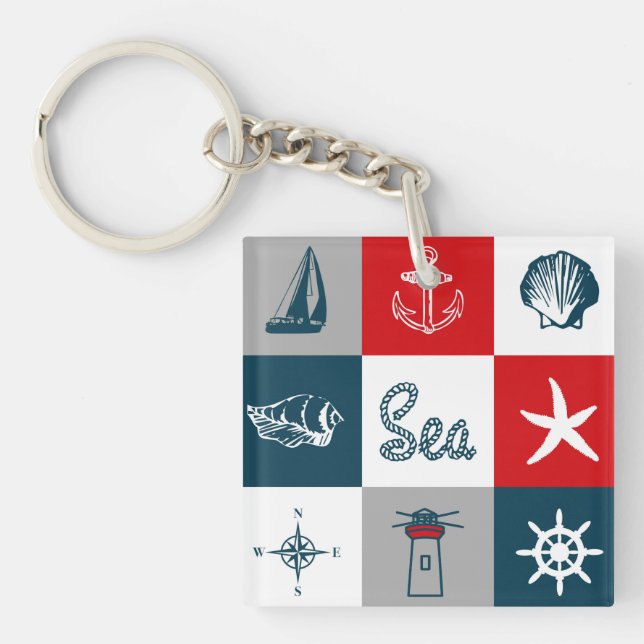 Nautical themed design keychain (Front)