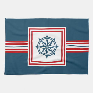 Nautical themed design kitchen towel