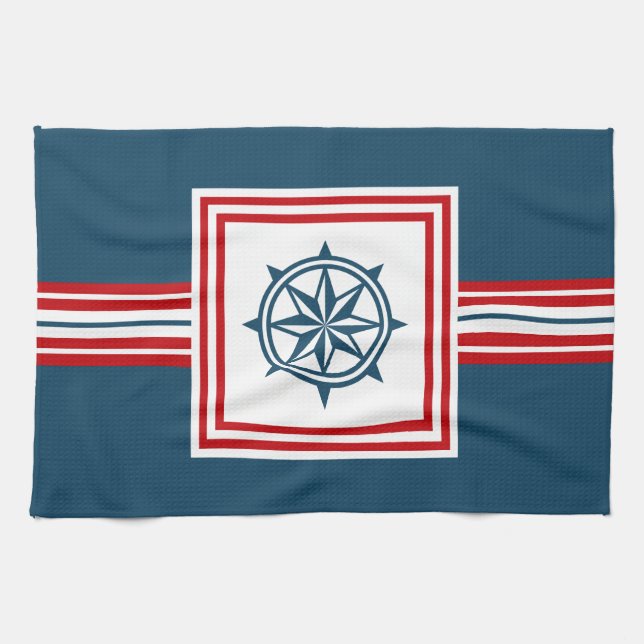 Nautical themed design kitchen towel (Horizontal)