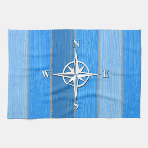 Nautical themed design kitchen towel
