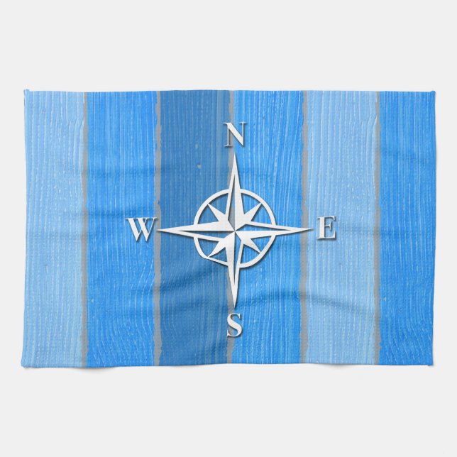 Nautical themed design kitchen towel (Horizontal)