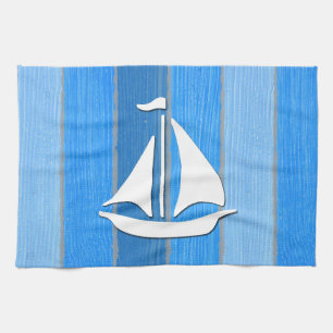 Nautical themed design kitchen towel